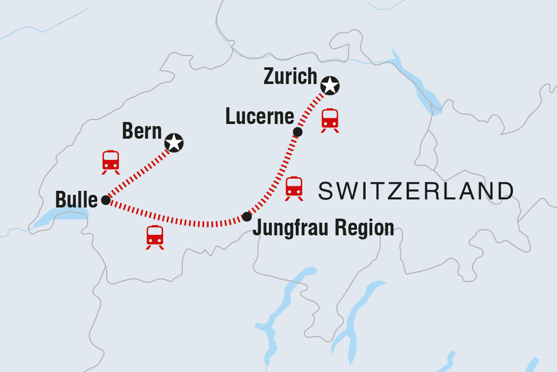 Best of Switzerland Itinerary Map