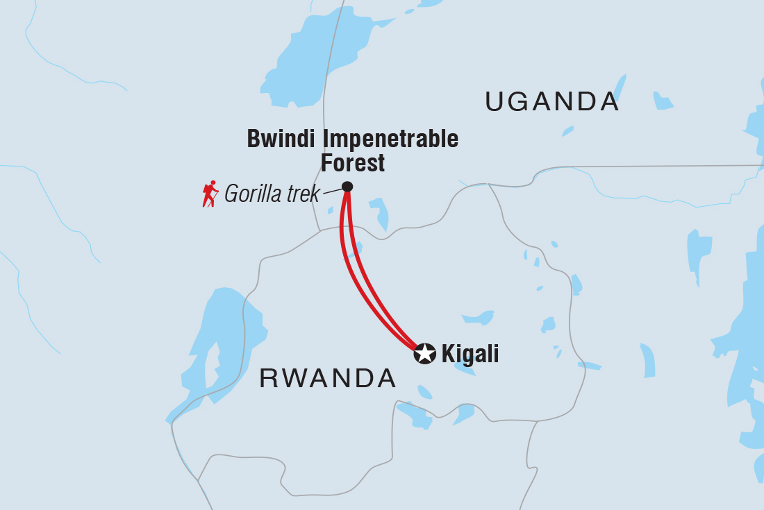 Premium Rwanda & Gorillas of Uganda Itinerary Map