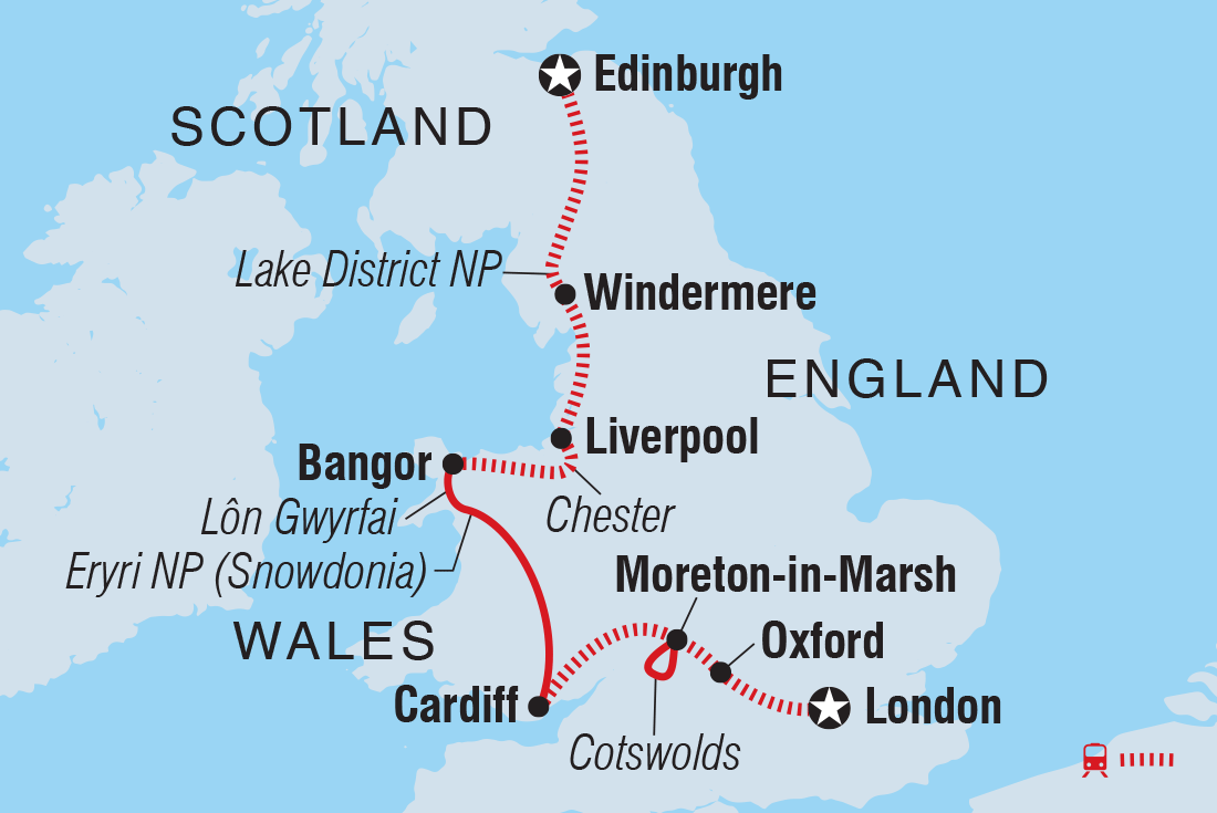 Best of Britain Itinerary Map