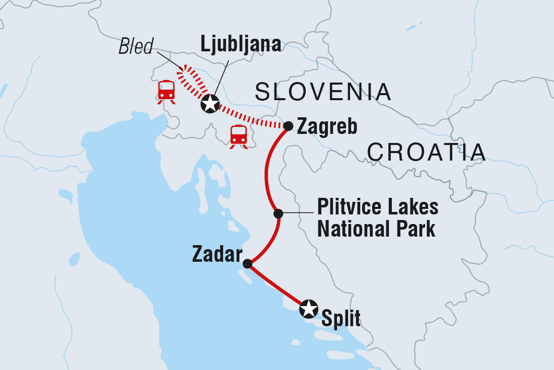 Croatia & Slovenia Itinerary Map