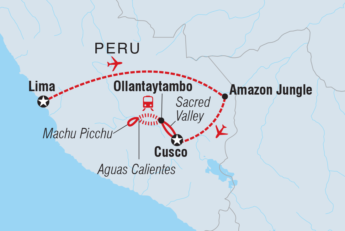 Peru Family Holiday Itinerary Map