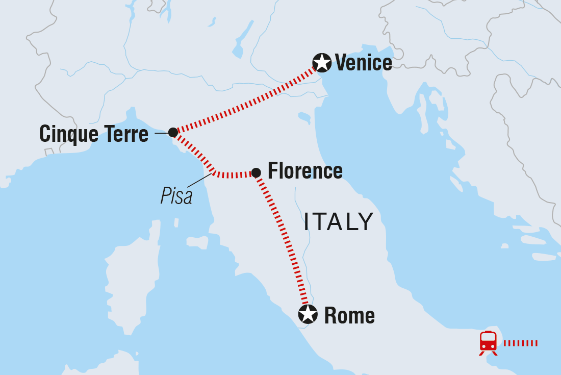 Northern Italy Family Holiday Itinerary Map