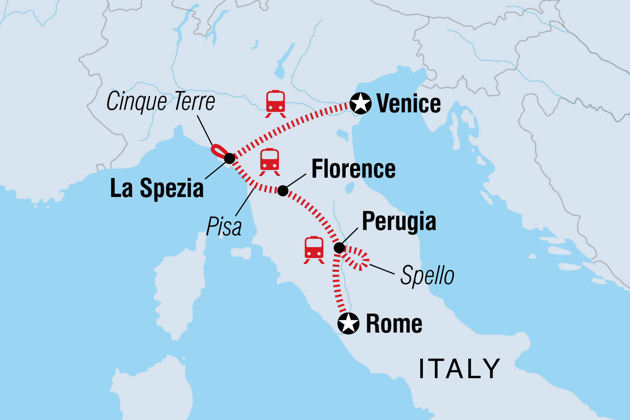 Italy Experience Itinerary Map