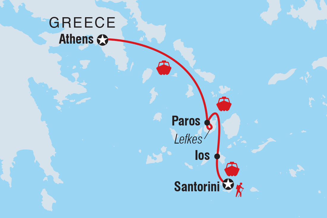 tourhub | Intrepid Travel | One Week in the Greek Islands | Tour Map