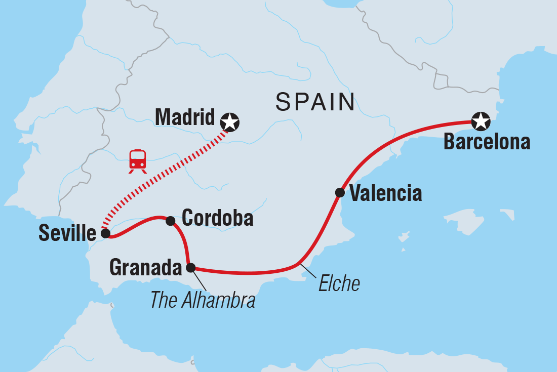 Premium Spain Itinerary Map