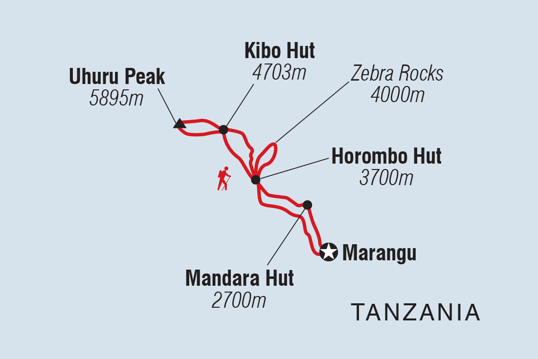 tourhub | Intrepid Travel | Kilimanjaro: Marangu Route | Tour Map