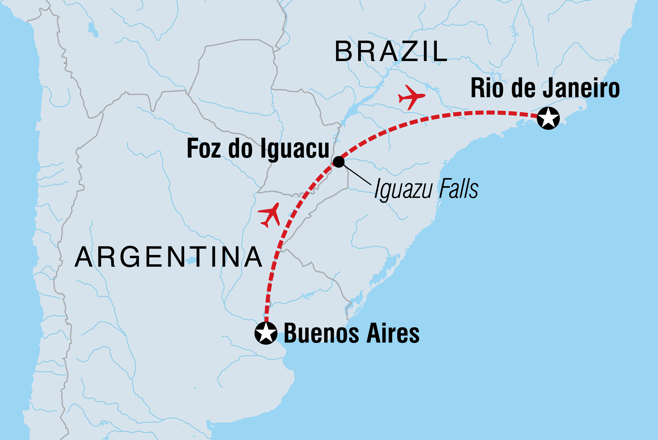 tourhub | Intrepid Travel | Best of Argentina & Brazil  | Tour Map