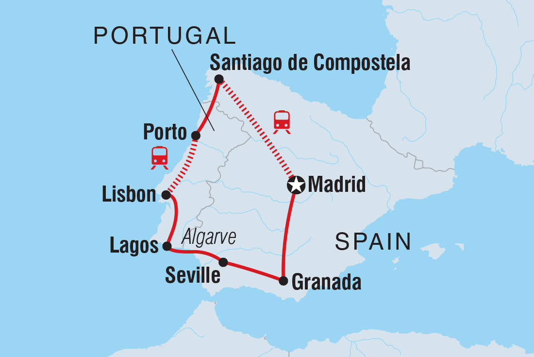 Explore Spain & Portugal Itinerary Map