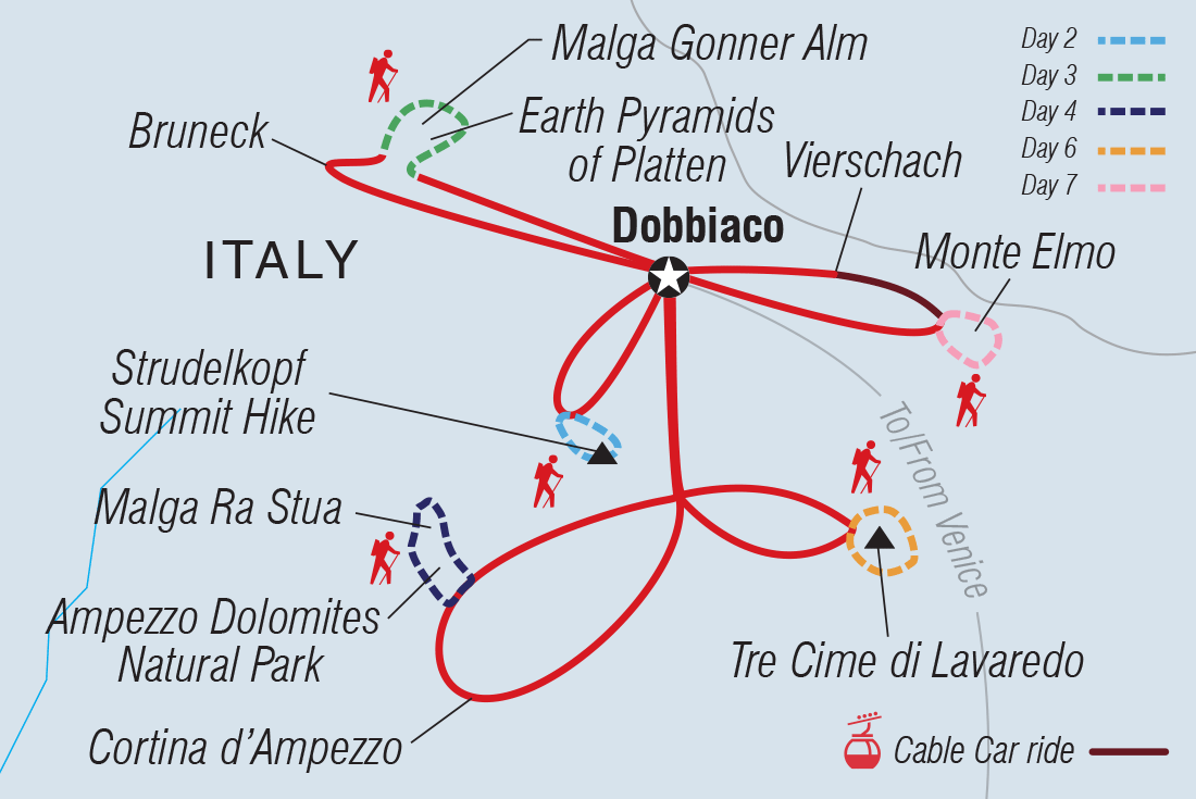 tourhub | Intrepid Travel | Hiking in the Dolomites | Tour Map