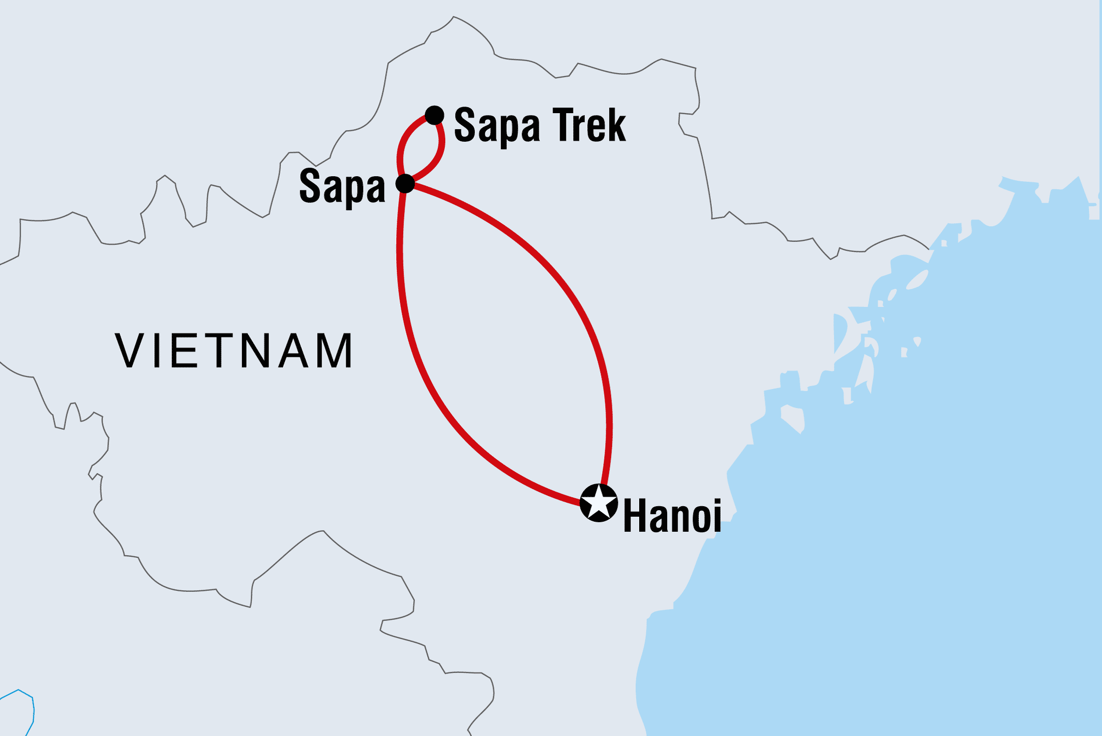 Sapa Adventure Itinerary Map