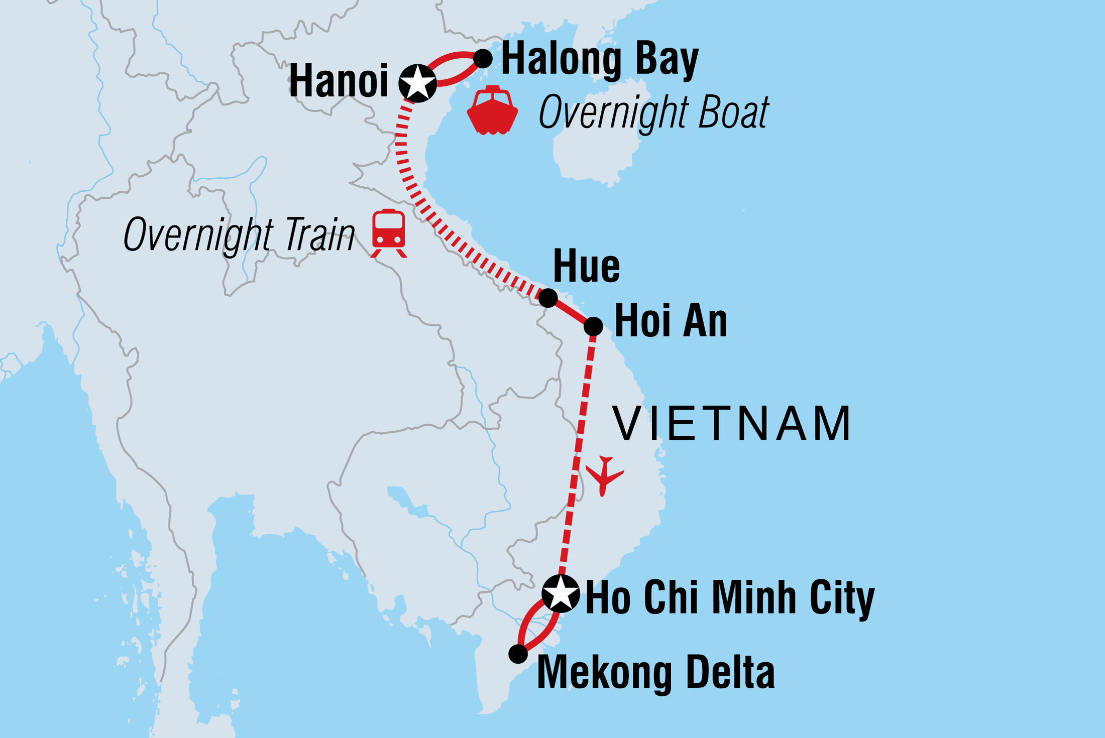 Vietnam Family Holiday Itinerary Map