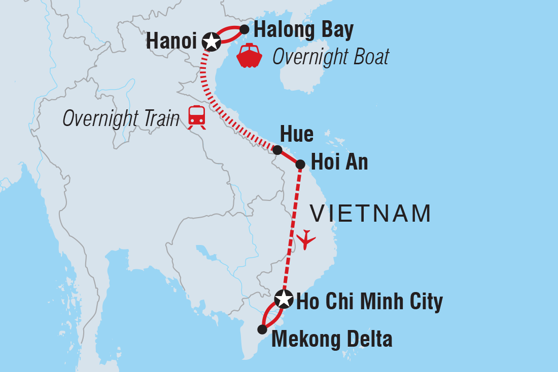 Vietnam Family Holiday Itinerary Map