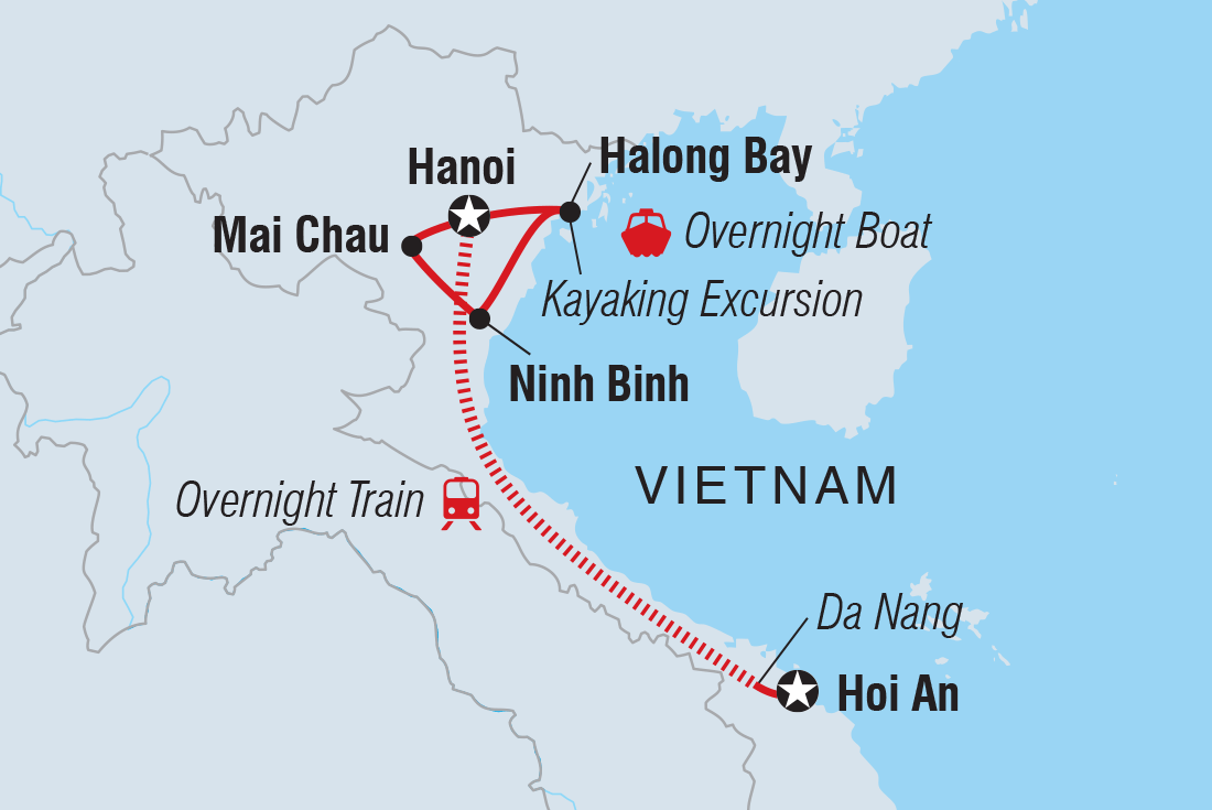 Vietnam Family Holiday with Teenagers Itinerary Map