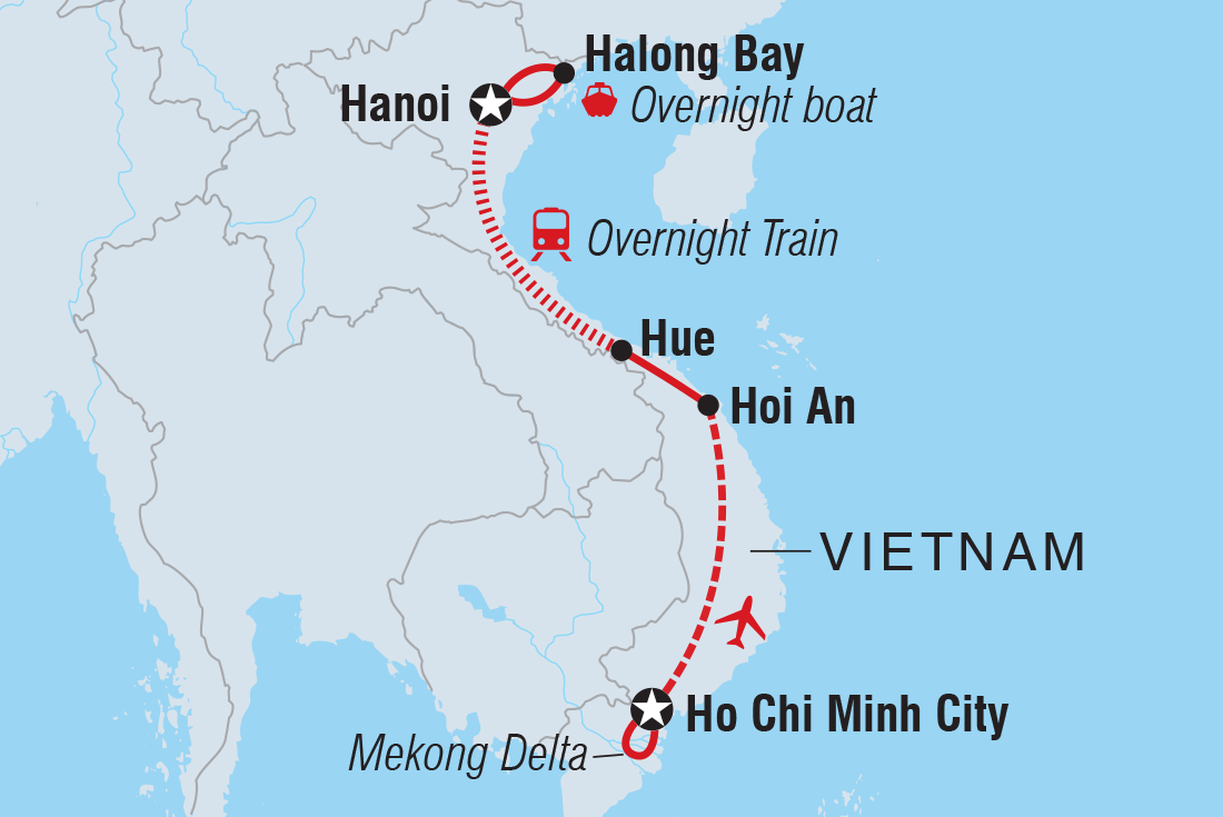 Vietnam Family Holiday Comfort Itinerary Map
