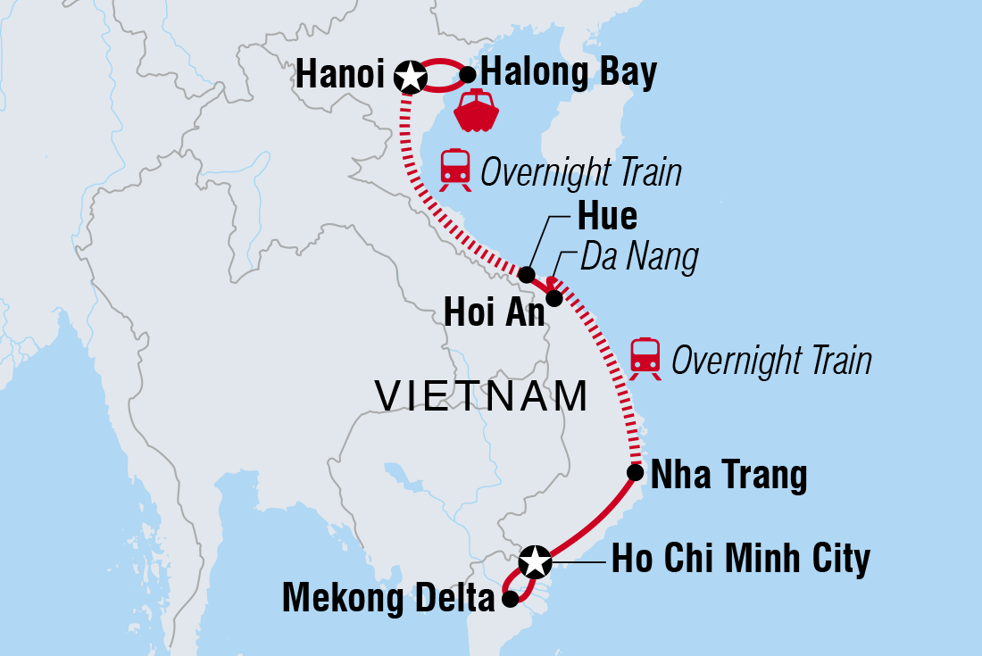 Vietnam Real Food Adventure Itinerary Map