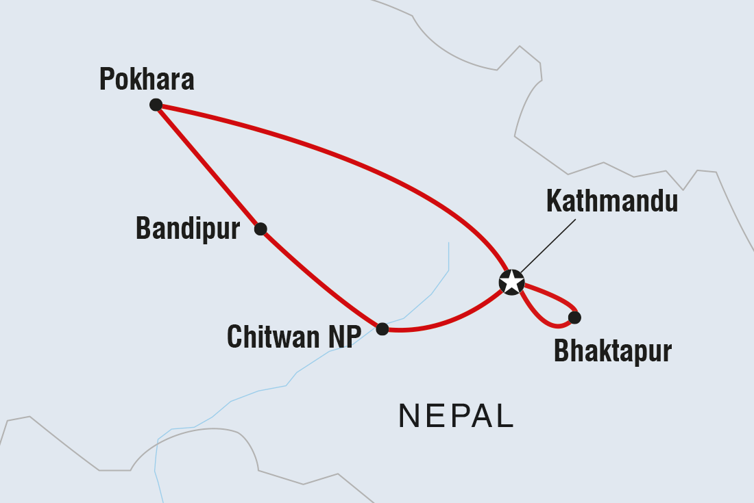 Classic Nepal Itinerary Map