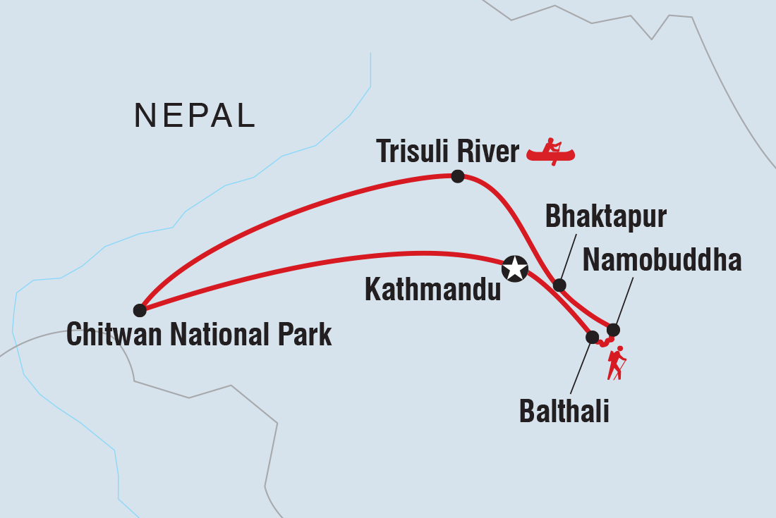 Nepal Adventure Itinerary Map