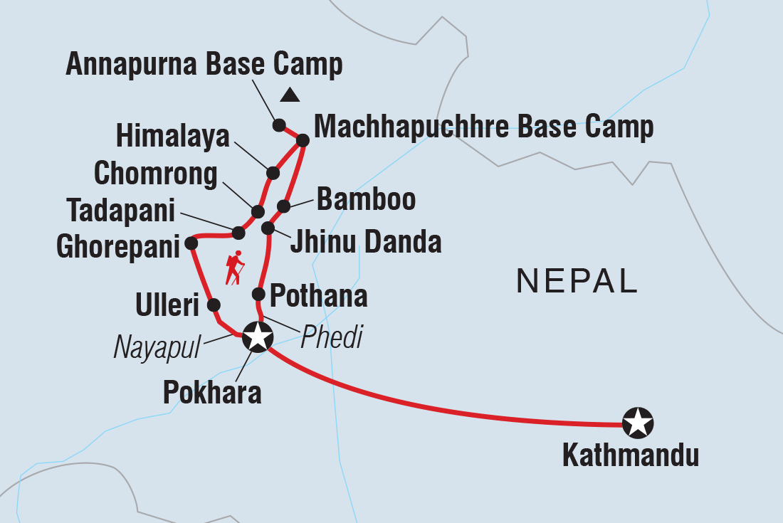 Annapurna Base Camp Trek Itinerary Map