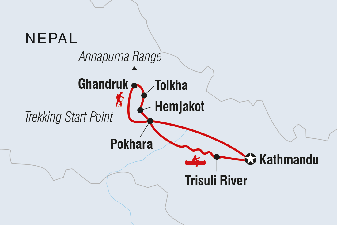 tourhub | Intrepid Travel | Essential Nepal | Tour Map