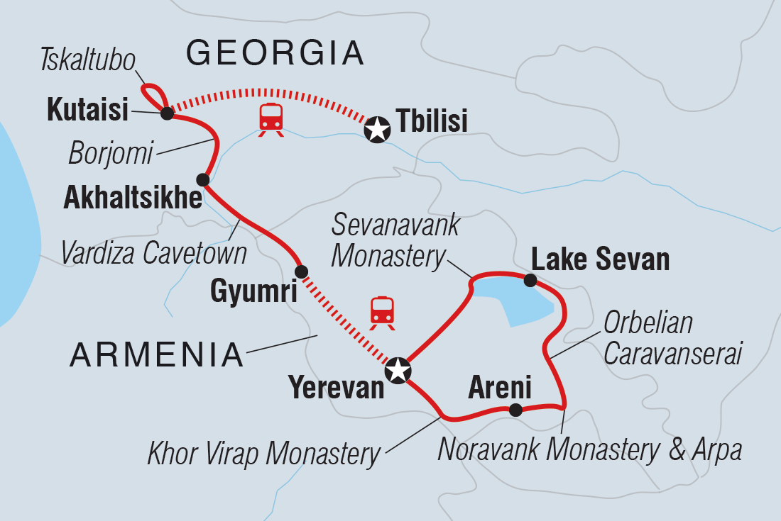 tourhub | Intrepid Travel | Georgia & Armenia Explorer | Tour Map