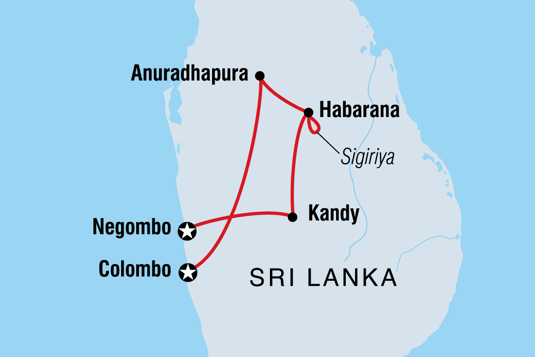 tourhub | Intrepid Travel | Classic Sri Lanka | Tour Map