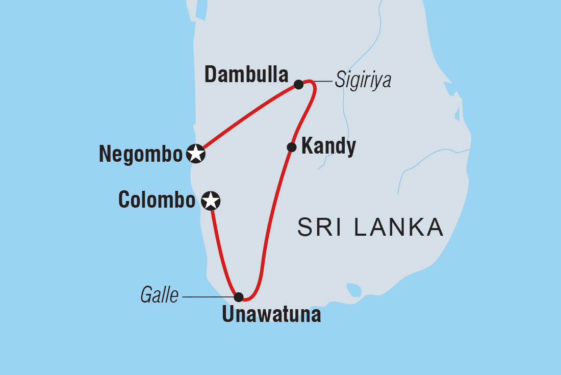 tourhub | Intrepid Travel | Simply Sri Lanka | Tour Map