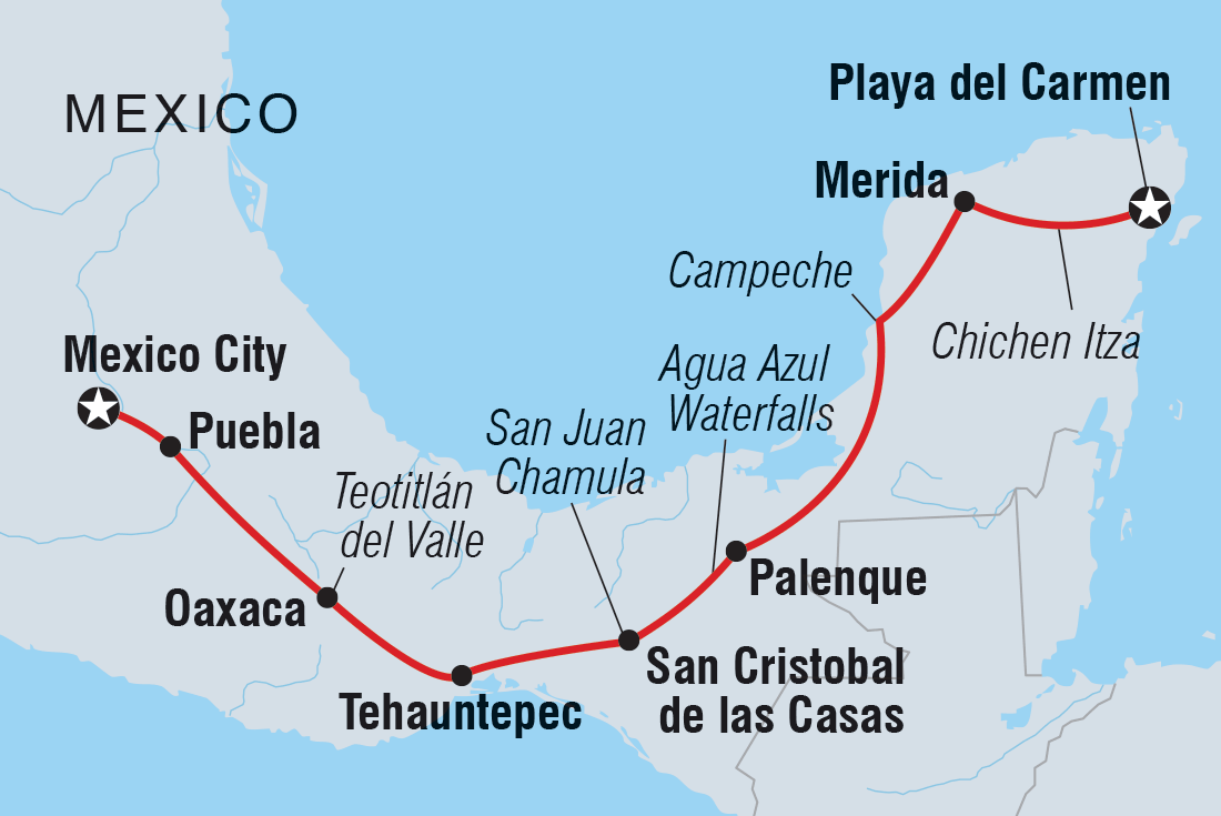 tourhub | Intrepid Travel | Mexico Unplugged | Tour Map