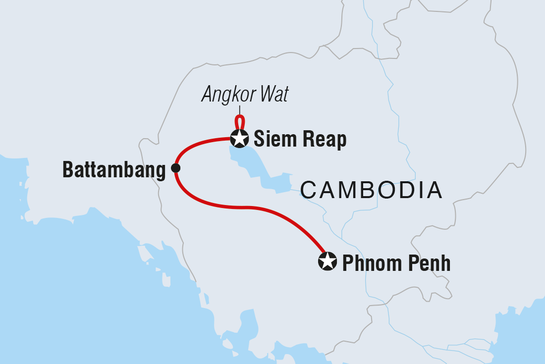 tourhub | Intrepid Travel | Cambodia Family Holiday | Tour Map