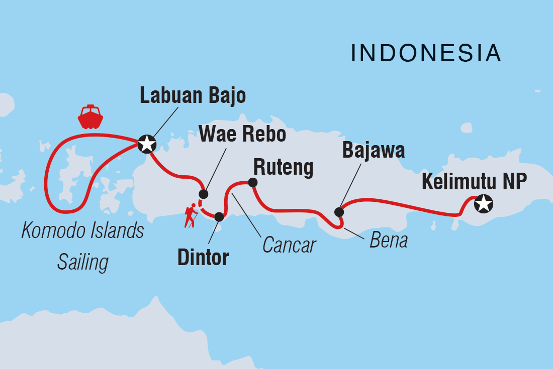 tourhub | Intrepid Travel | Komodo & Flores Adventure  | Tour Map