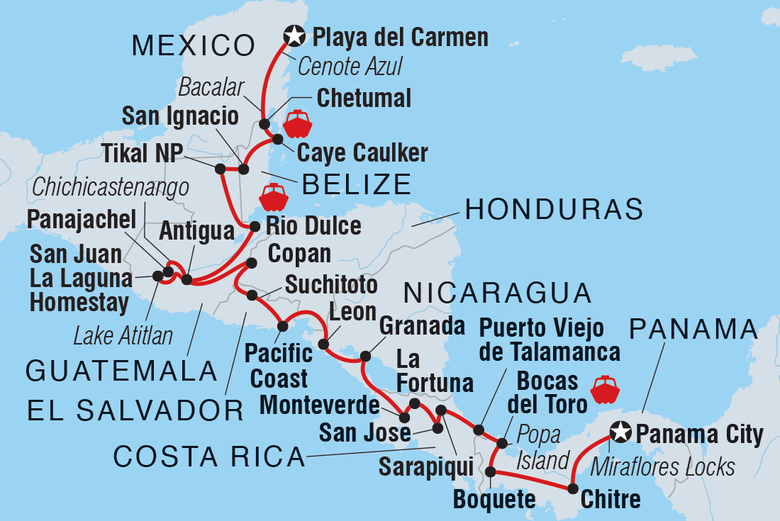 tourhub | Intrepid Travel | Best of Central America | Tour Map