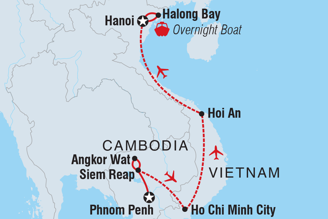 Cambodia & Vietnam Discovery Itinerary Map