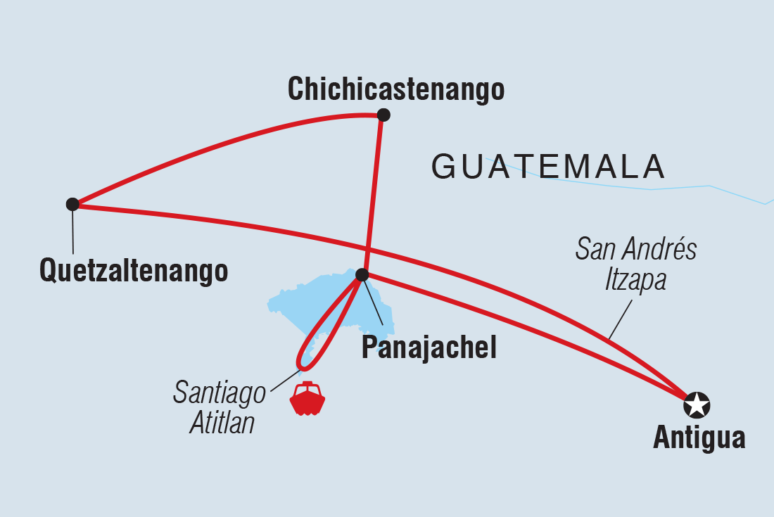 tourhub | Intrepid Travel | Heart of Guatemala | Tour Map