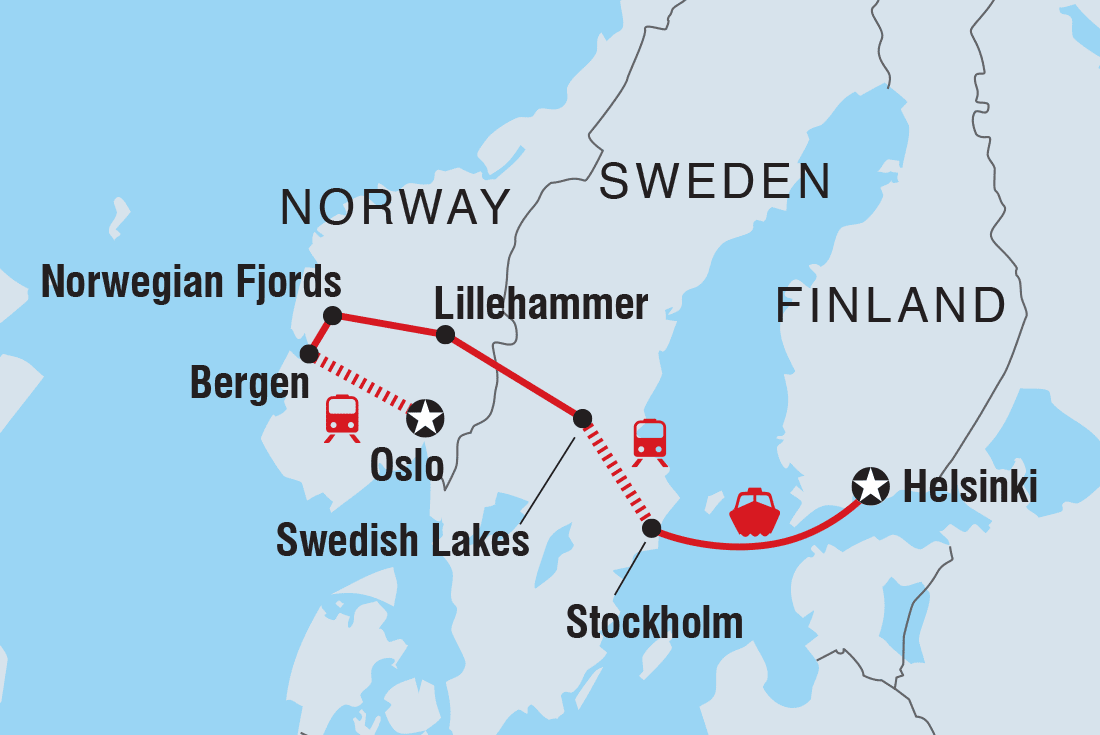 tourhub | Intrepid Travel | Scandinavia Explorer | Tour Map