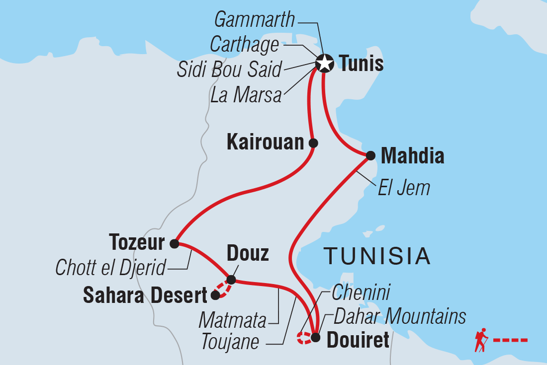 Tunisia Expedition Itinerary Map