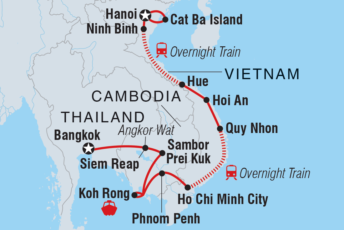 tourhub | Intrepid Travel | Epic Vietnam to Cambodia | Tour Map