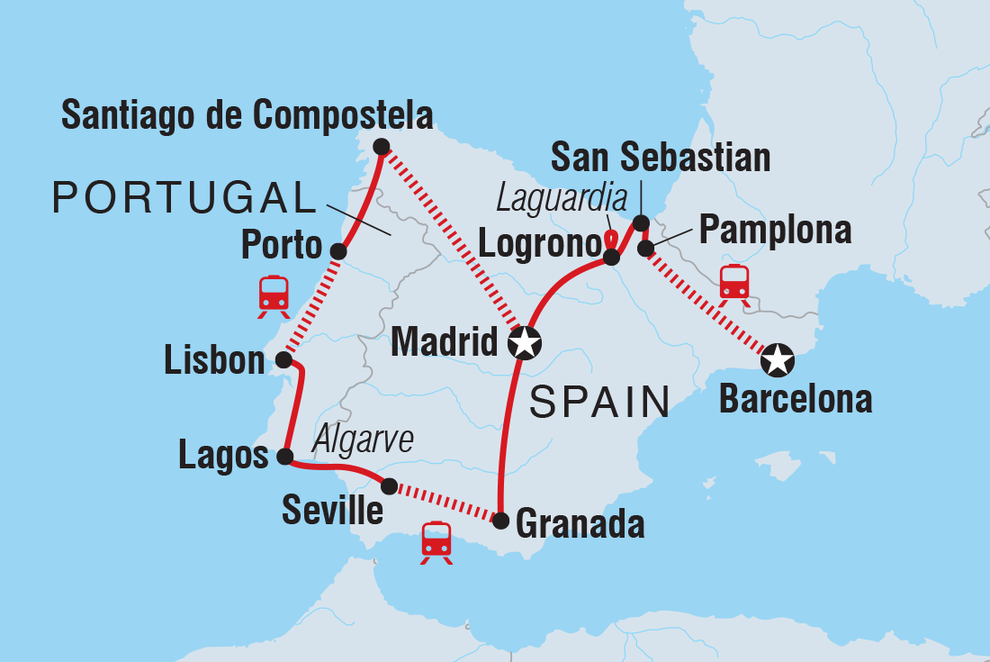 Classic Spain & Portugal Itinerary Map