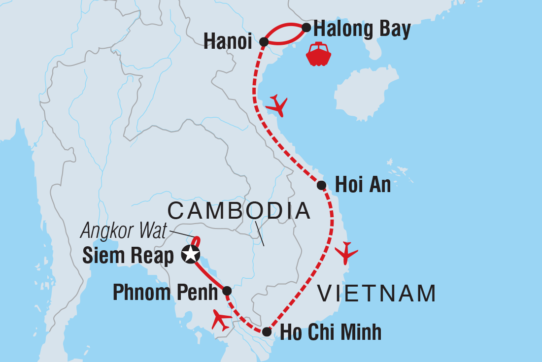 Premium Vietnam & Cambodia Itinerary Map