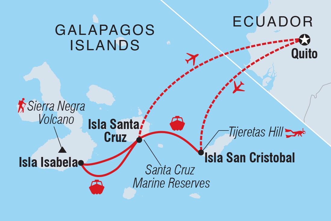 Galapagos Discovery Itinerary Map