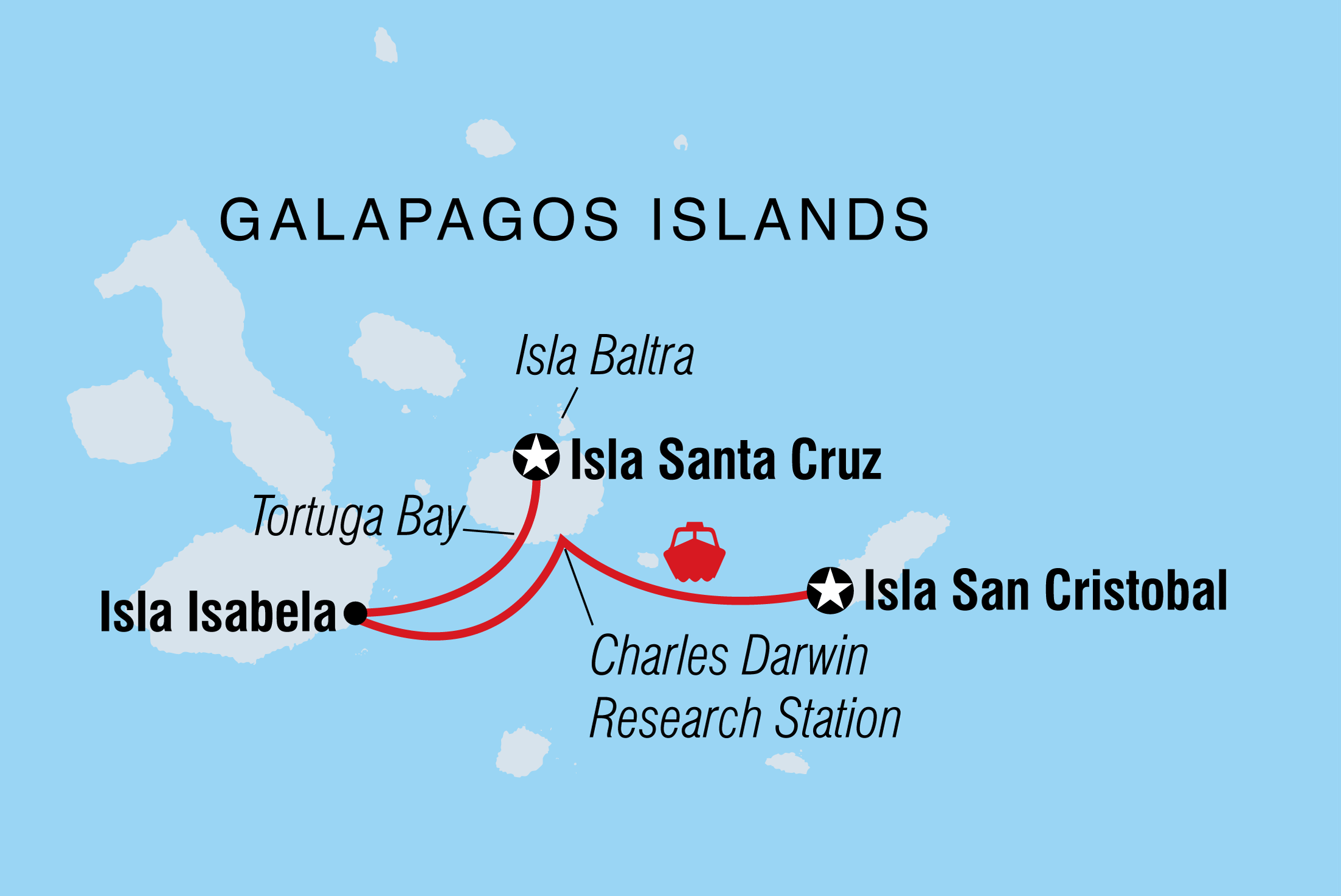 Galapagos Experience Itinerary Map