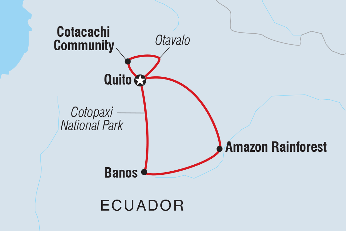 Ecuador Highlands Itinerary Map