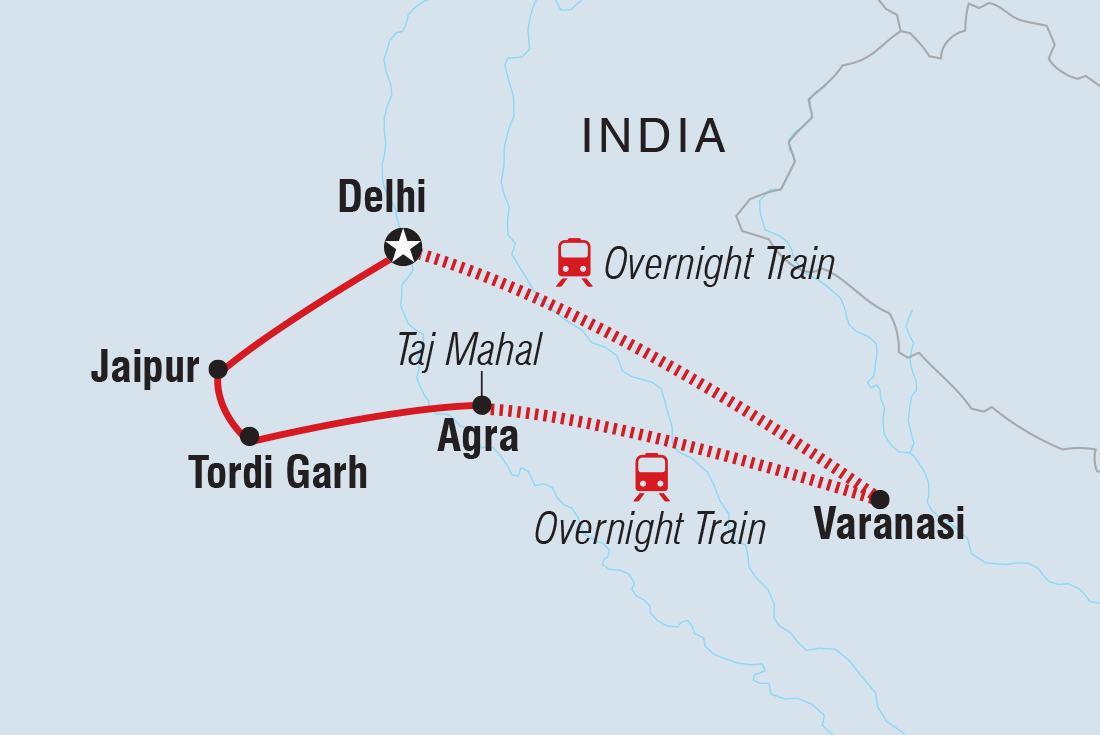 Indian Getaway Itinerary Map