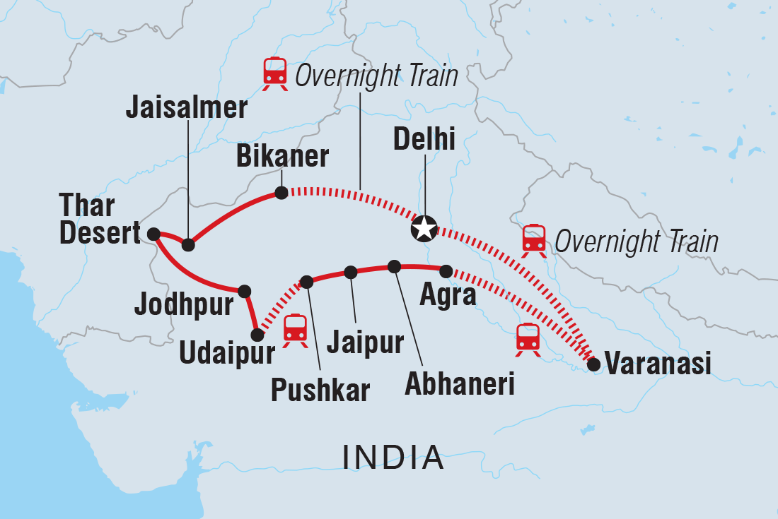 tourhub | Intrepid Travel | North India Revealed | Tour Map