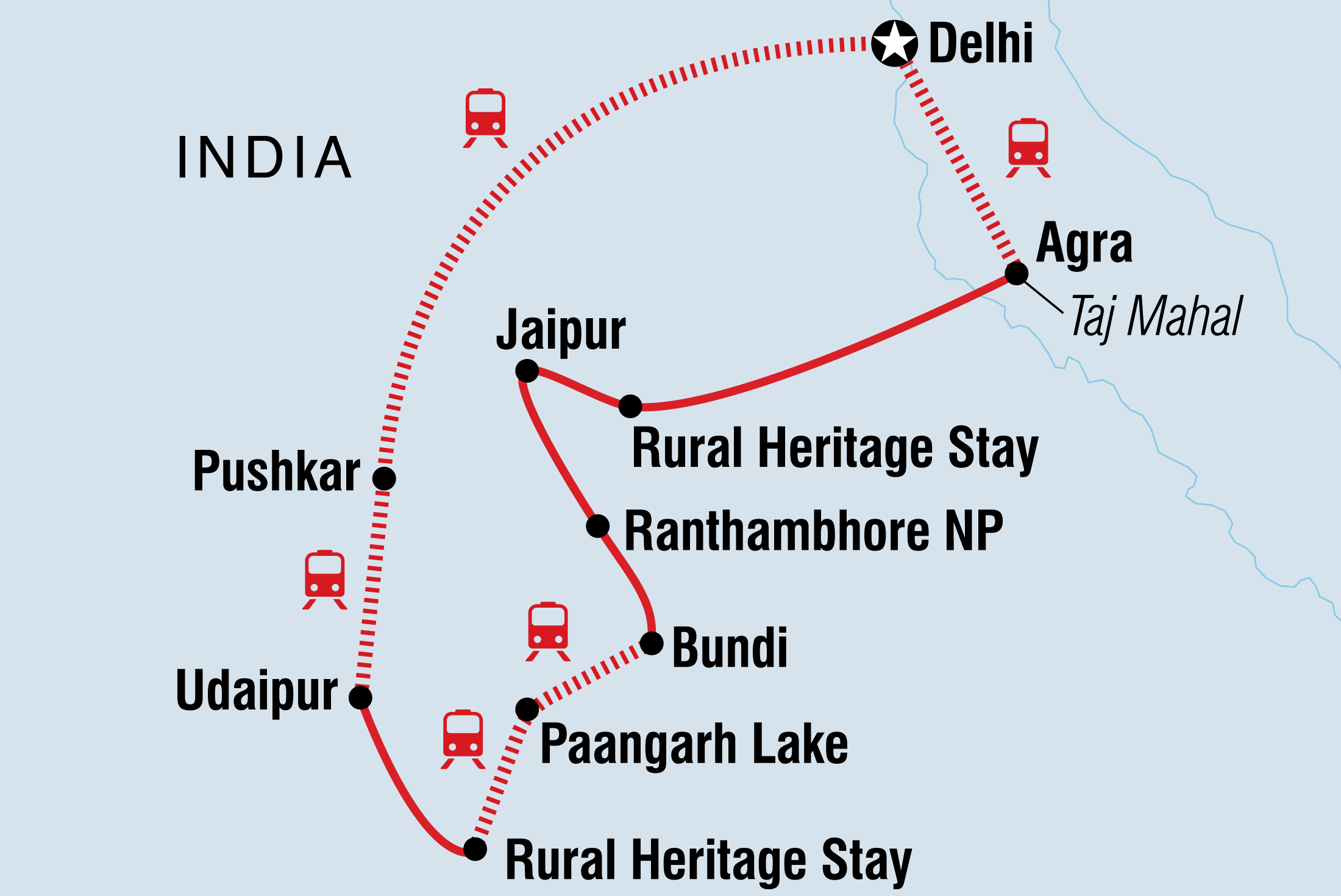 tourhub | Intrepid Travel | Classic Rajasthan | Tour Map