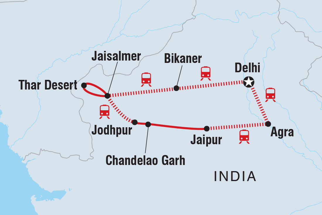 India: Women's Expedition Itinerary Map