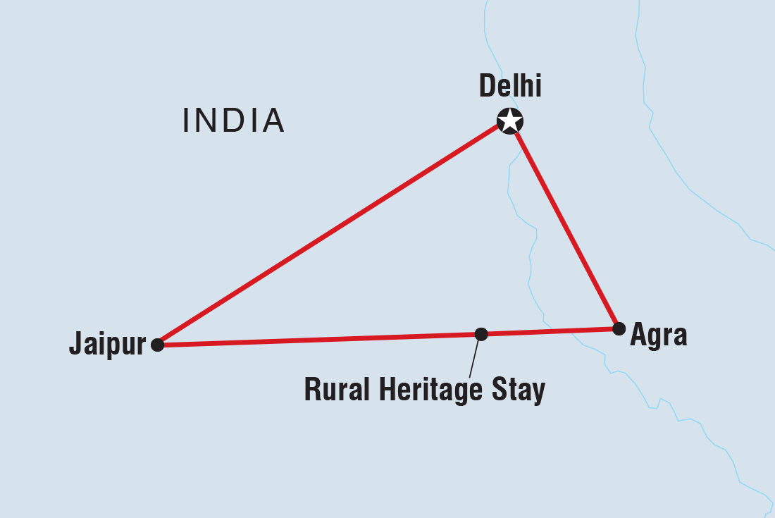 tourhub | Intrepid Travel | India's Golden Triangle | Tour Map