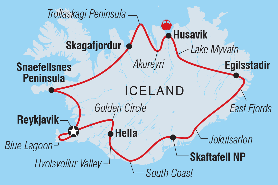 tourhub | Intrepid Travel | Premium Iceland | Tour Map