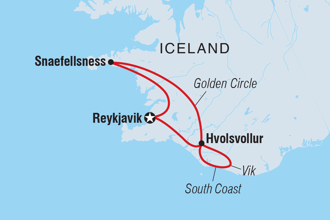 Iceland Family Holiday Itinerary Map