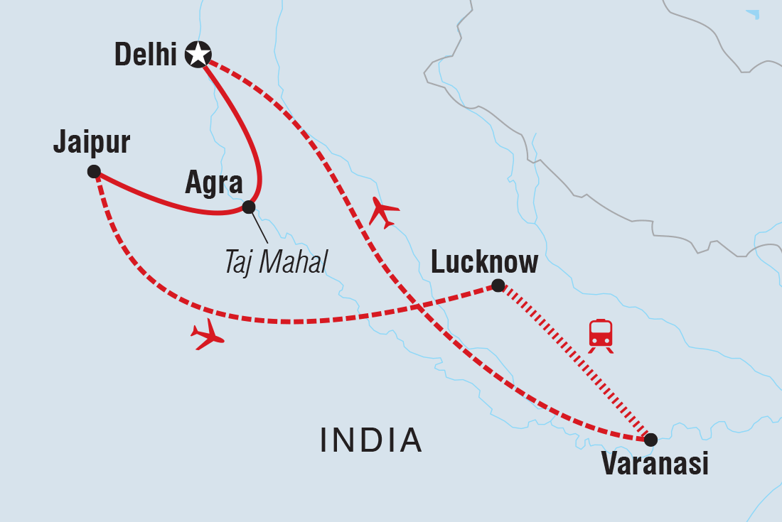 Premium India Itinerary Map