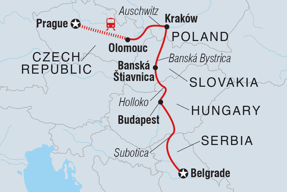 Premium Central Europe Itinerary Map