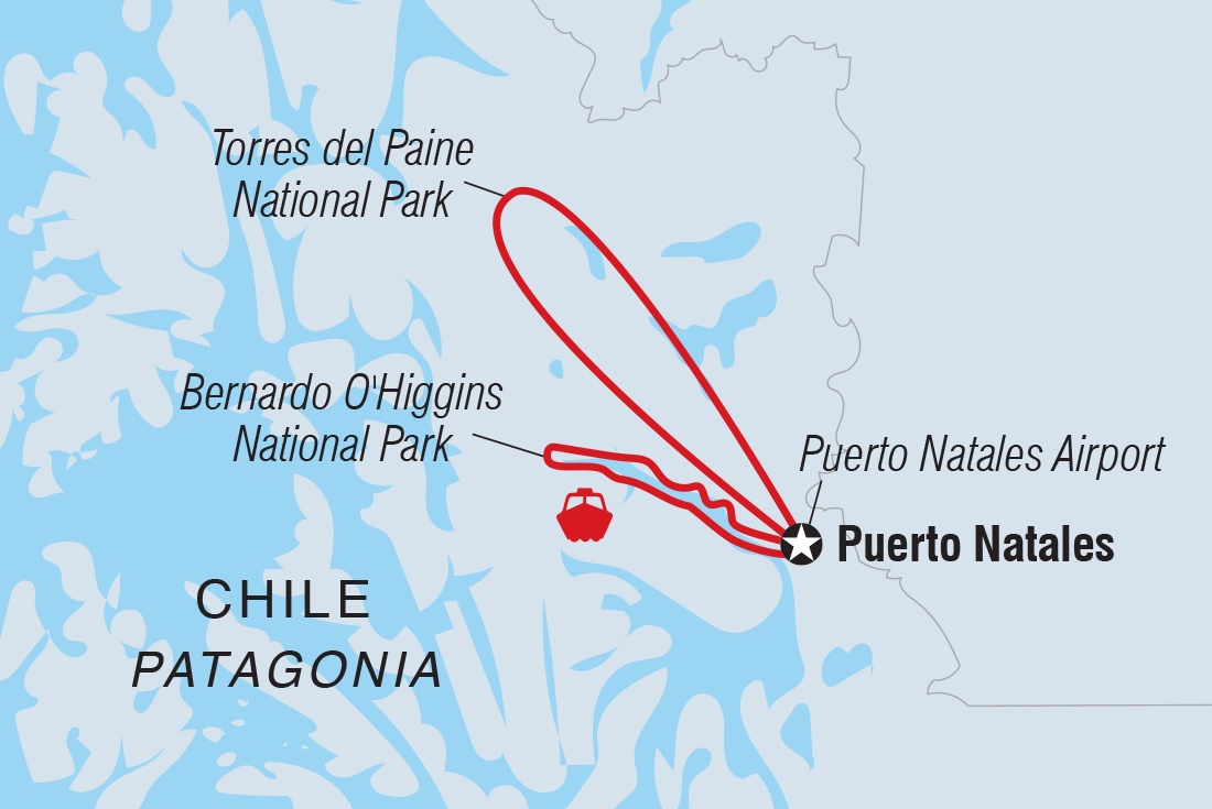 tourhub | Intrepid Travel | Patagonia Short Break - Torres Del Paine | Tour Map